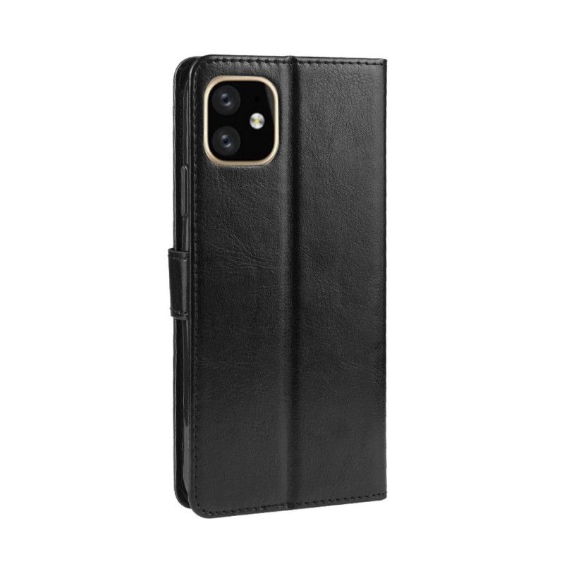 Etui Folio iPhone 12 / 12 Pro Czerwony Czarny Efektowna Sztuczna Skóra Etui Ochronne