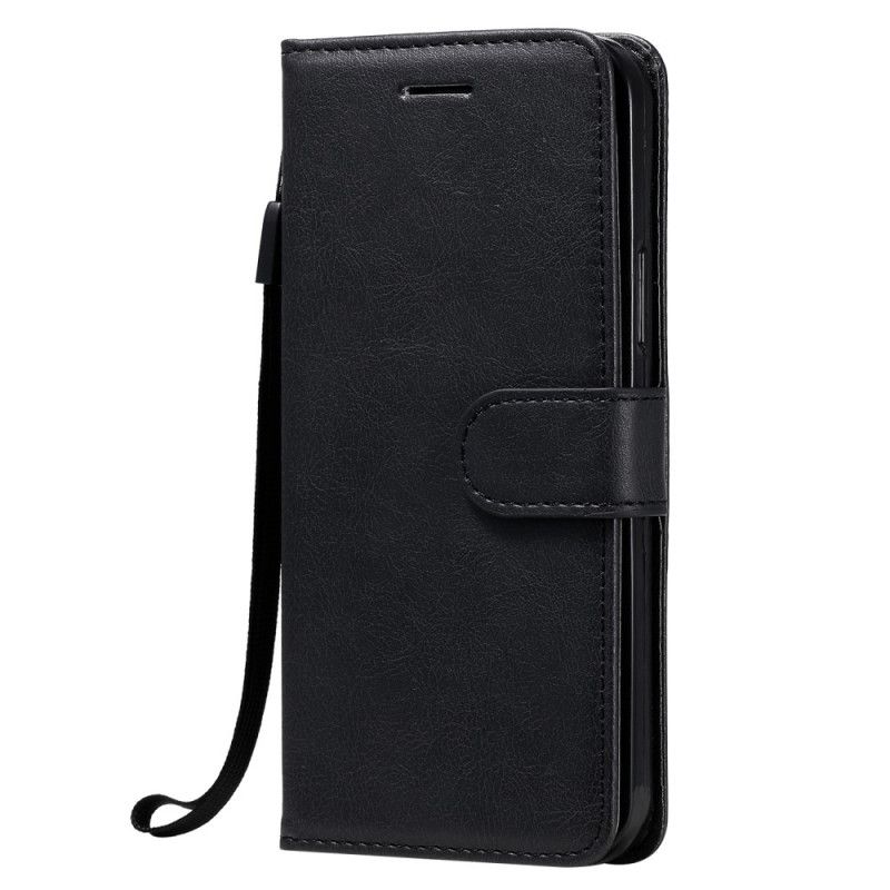 Etui Folio iPhone 12 / 12 Pro Czerwony Czarny Seria W Jednolitym Kolorze Z Paskiem