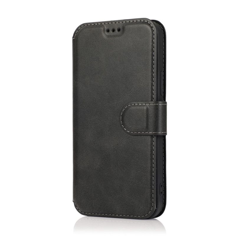 Etui Folio iPhone 12 / 12 Pro Czerwony Czarny Styl Retro Ze Skóry Etui Ochronne