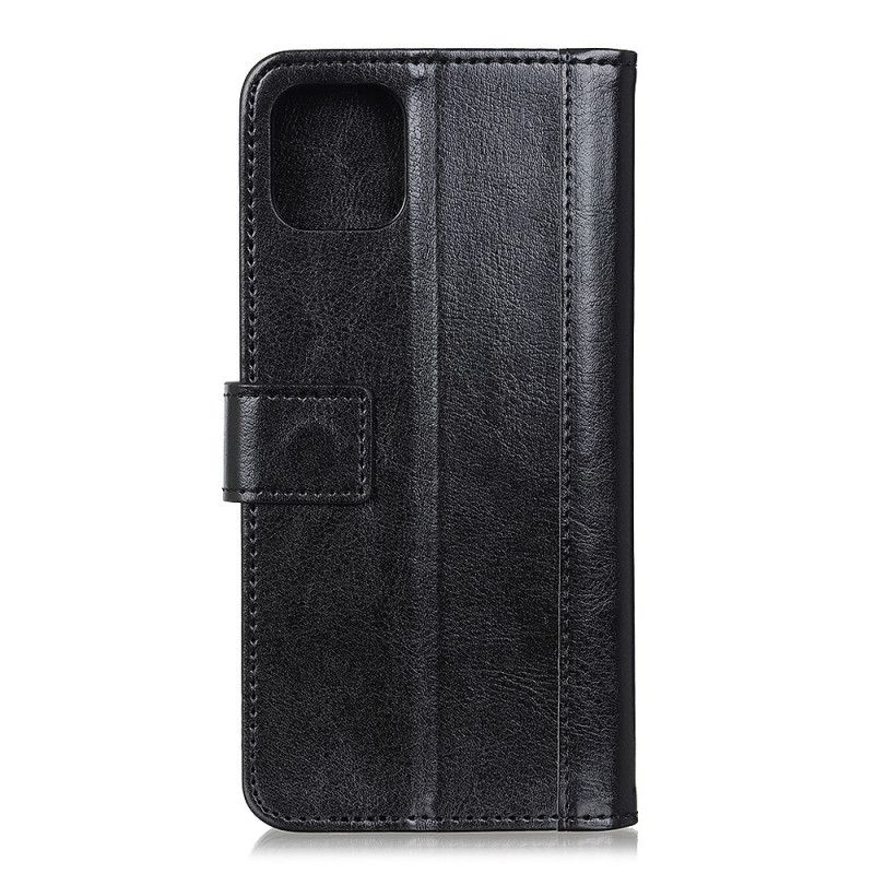 Etui Folio iPhone 12 / 12 Pro Czerwony Czarny Wersja Z Nitem Retro