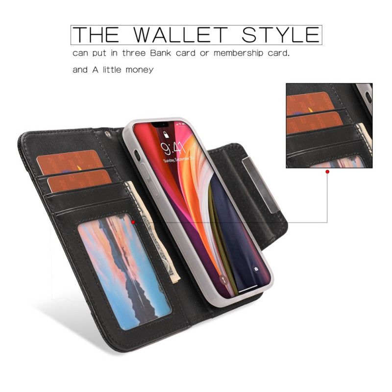 Etui Folio iPhone 12 / 12 Pro Czerwony Czarny Zdejmowana Skorupa Etui Ochronne