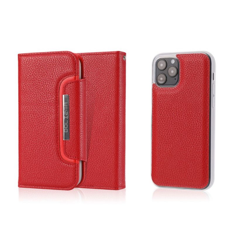 Etui Folio iPhone 12 / 12 Pro Czerwony Czarny Zdejmowana Skorupa Etui Ochronne