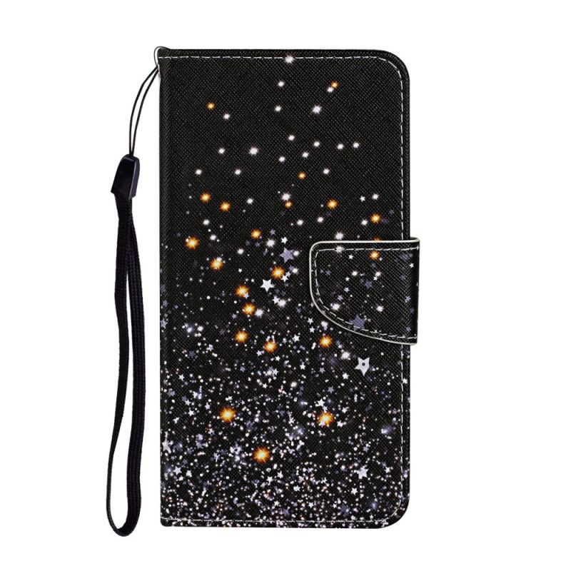 Etui Folio iPhone 12 / 12 Pro Gwiazdki I Cekiny Z Paskiem