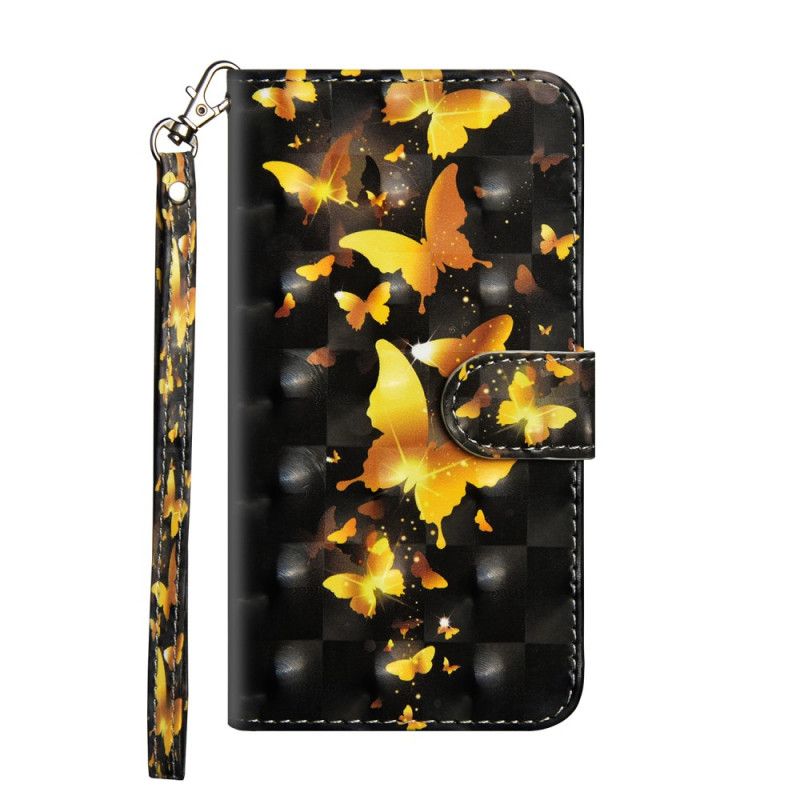 Etui Folio iPhone 12 / 12 Pro Jasna Plamka Żółtych Motyli Etui Ochronne