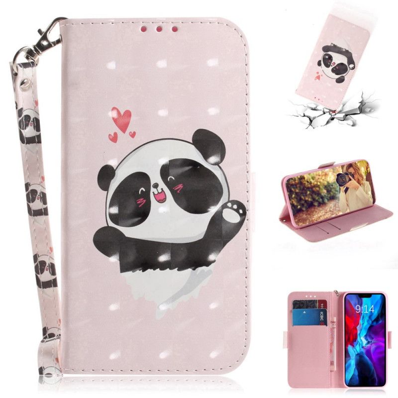 Etui Folio iPhone 12 / 12 Pro Miłość Pandy Ze Stringami Etui Ochronne