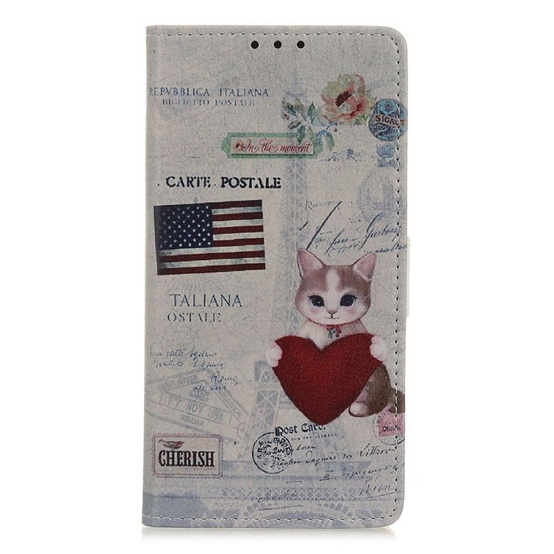 Etui Folio iPhone 12 / 12 Pro Podróżujący Kot