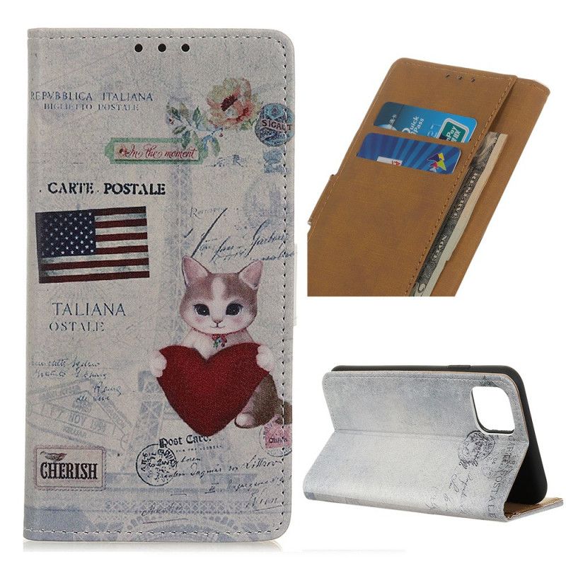 Etui Folio iPhone 12 / 12 Pro Podróżujący Kot