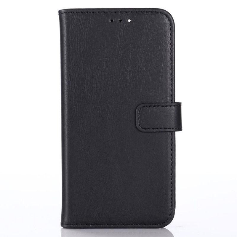 Etui Folio iPhone 12 / 12 Pro Szary Czarny Efekt Skóry Retro