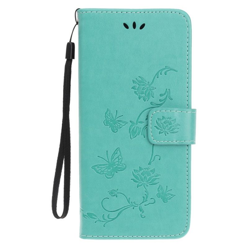 Etui Folio iPhone 12 / 12 Pro Szary Czarny Stringi W Kwiaty Etui Ochronne