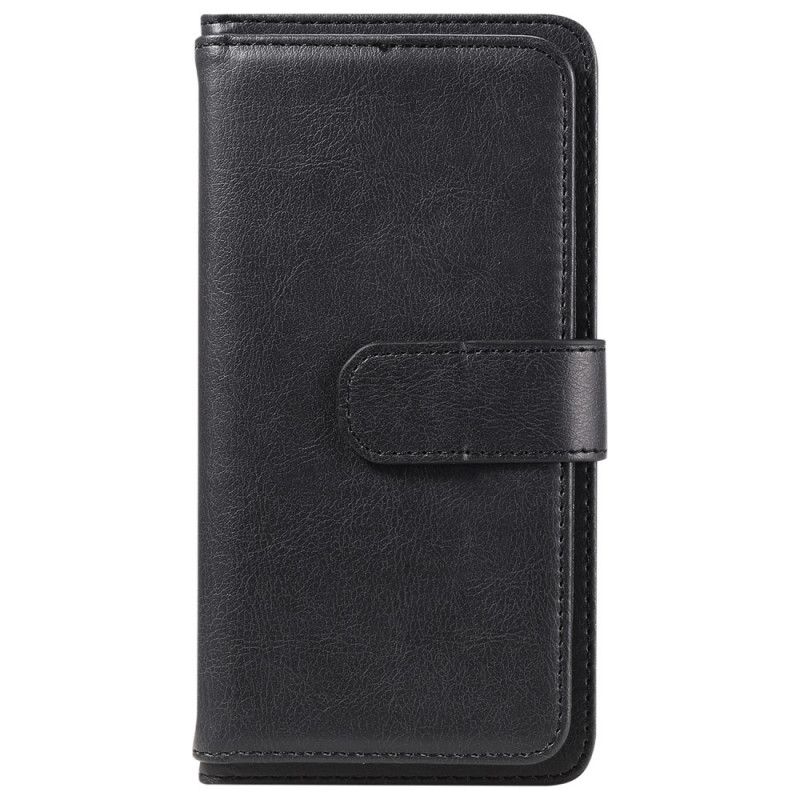 Etui Folio iPhone 12 / 12 Pro Zielony Czarny Wielofunkcyjne Etui Na 10 Kart Etui Ochronne