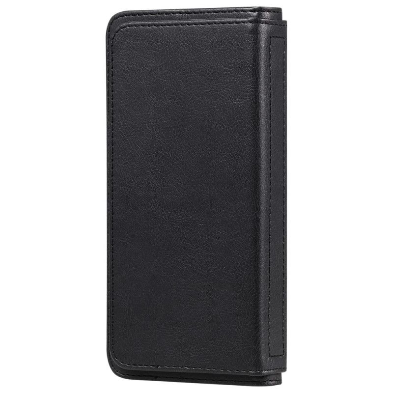 Etui Folio iPhone 12 / 12 Pro Zielony Czarny Wielofunkcyjne Etui Na 10 Kart Etui Ochronne