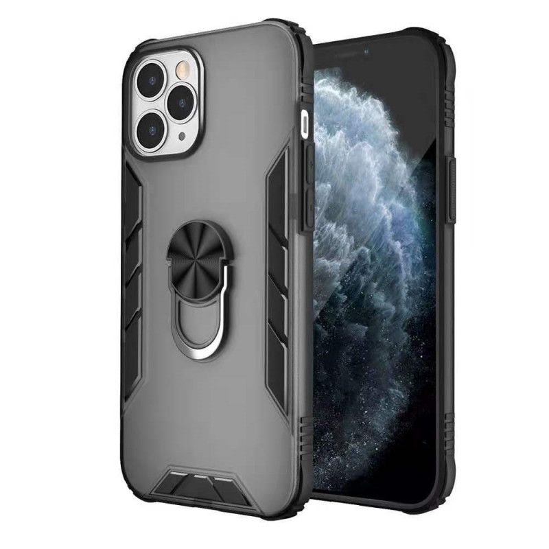 Etui iPhone 12 / 12 Pro Biały Czarny Pierścień Podporowy Premium