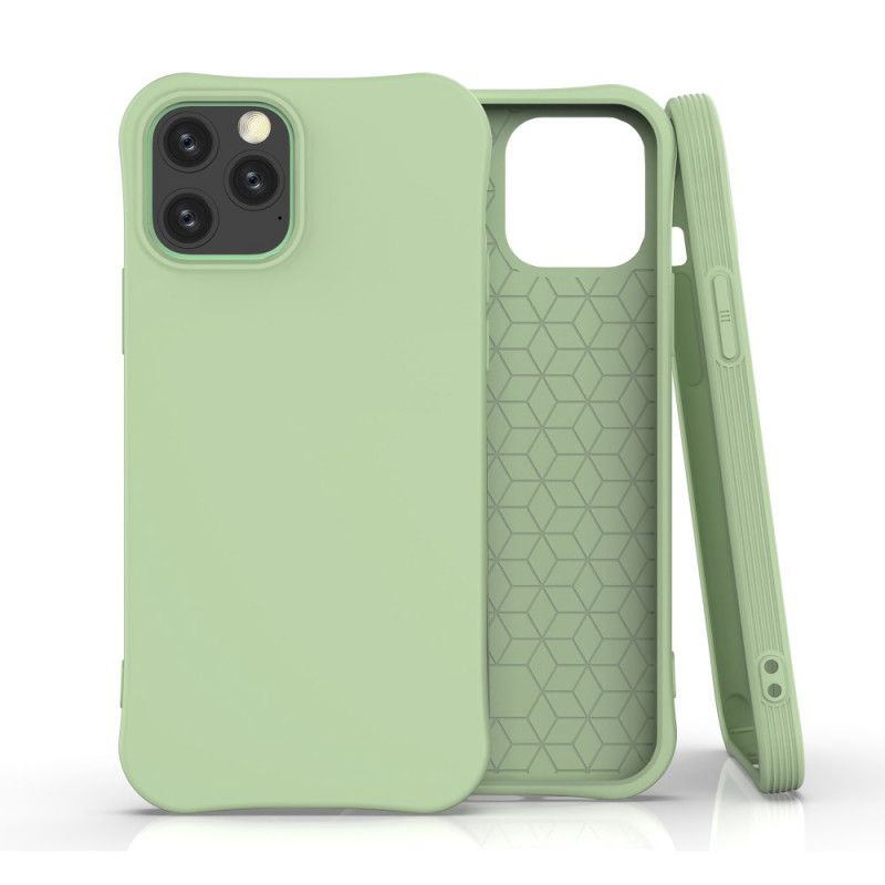 Etui iPhone 12 / 12 Pro Czerwony Czarny Elastyczny Mat Silikonowy Etui Ochronne