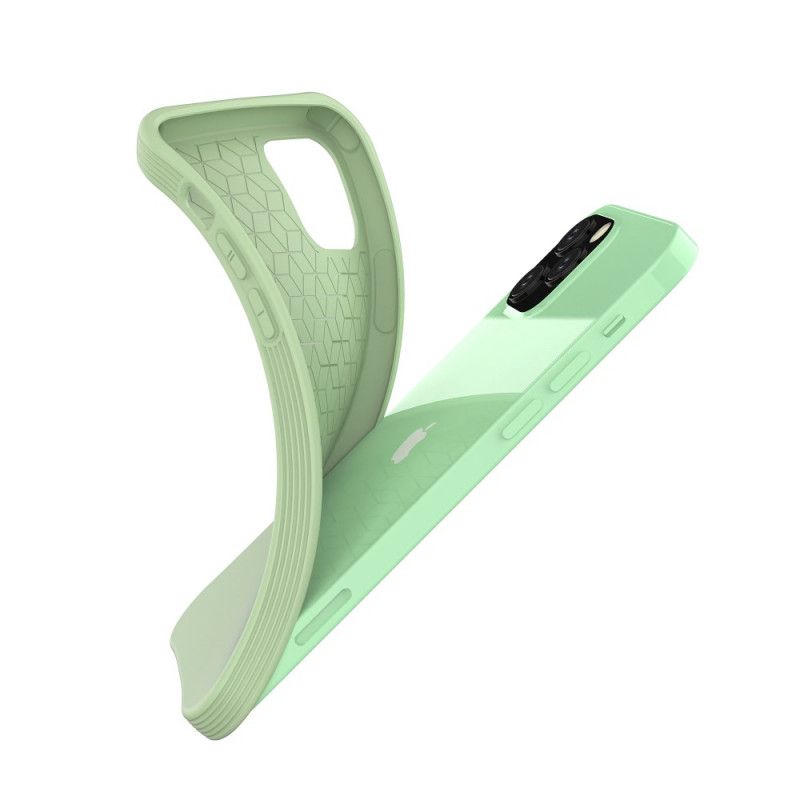 Etui iPhone 12 / 12 Pro Czerwony Czarny Elastyczny Mat Silikonowy Etui Ochronne