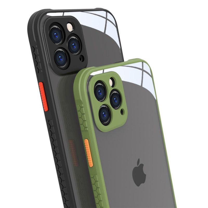 Etui iPhone 12 / 12 Pro Czerwony Czarny Hybrydowa Silikonowa Konstrukcja Obręczy