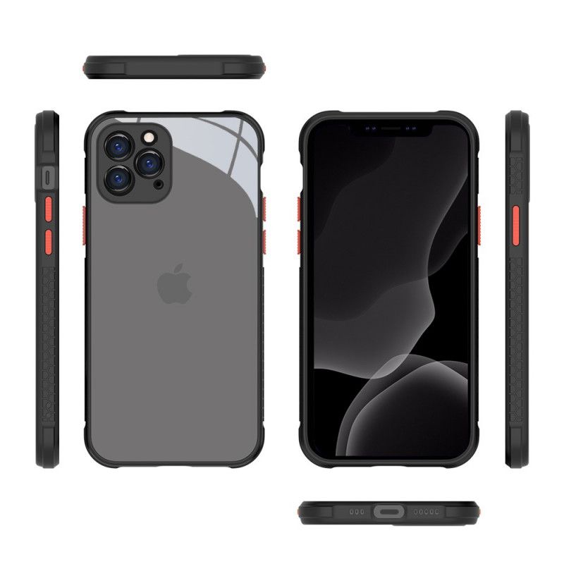 Etui iPhone 12 / 12 Pro Czerwony Czarny Hybrydowa Silikonowa Konstrukcja Obręczy