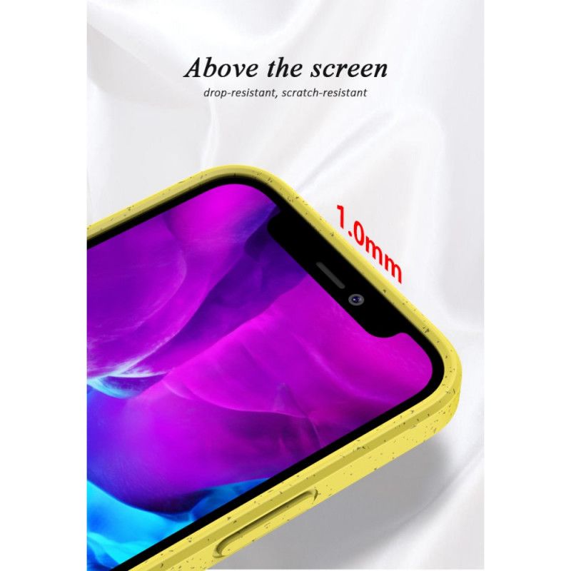 Etui iPhone 12 / 12 Pro Czerwony Czarny Konstrukcja Ze Słomy Pszenicznej Etui Ochronne