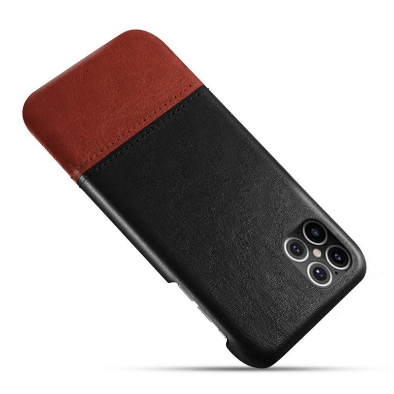 Etui iPhone 12 / 12 Pro Czerwony Czarny Ksq Dwukolorowy Efekt Skóry