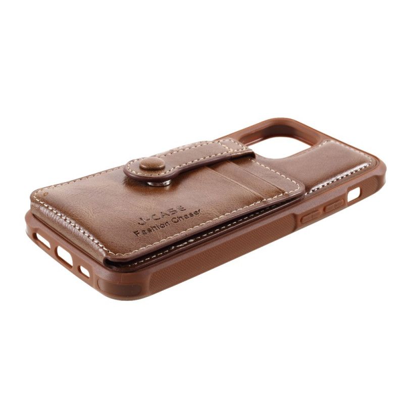 Etui iPhone 12 / 12 Pro Czerwony Czarny Etui Na Karty Typu J-Case