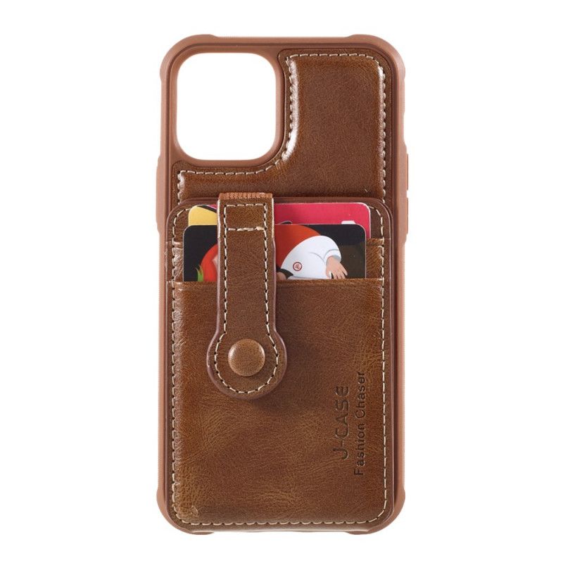 Etui iPhone 12 / 12 Pro Czerwony Czarny Etui Na Karty Typu J-Case