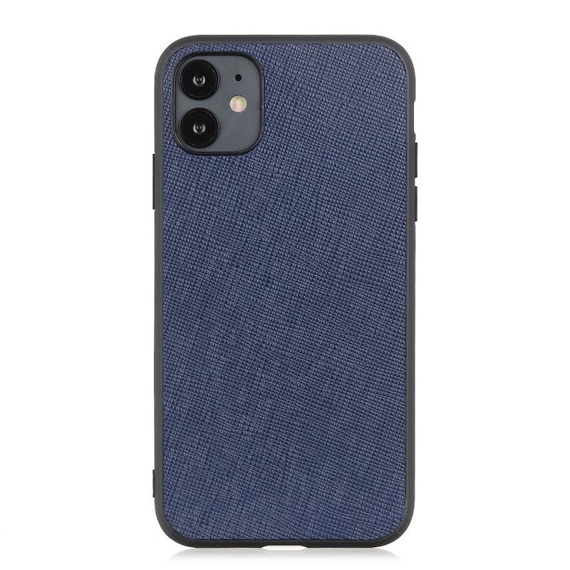 Etui iPhone 12 / 12 Pro Czerwony Czarny Prawdziwa Teksturowana Skóra