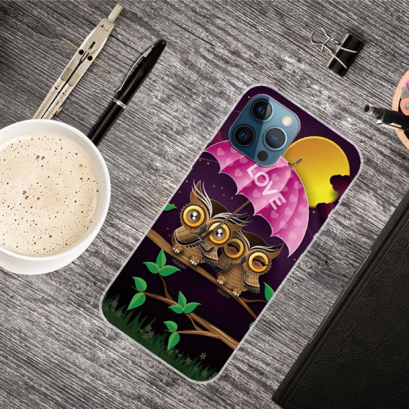 Etui iPhone 12 / 12 Pro Elastyczne Sowy Miłości Etui Ochronne