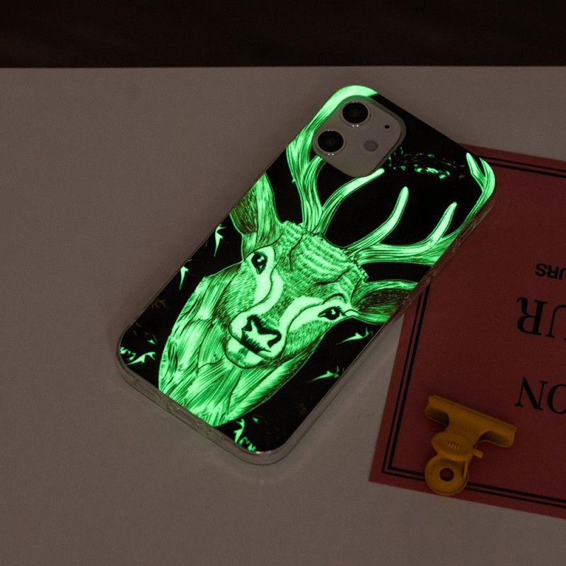 Etui iPhone 12 / 12 Pro Fluorescencyjny Majestatyczny Jeleń