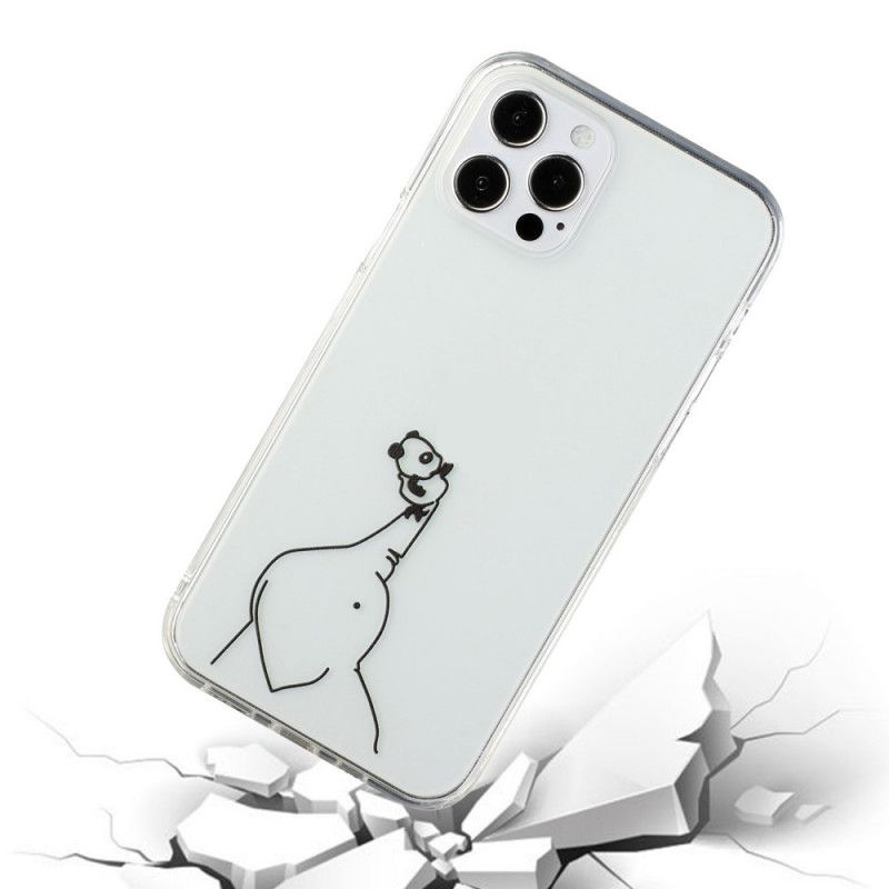 Etui iPhone 12 / 12 Pro Gry Panda Z Logo