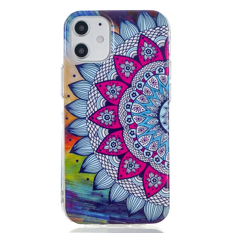 Etui iPhone 12 / 12 Pro Mandala W Kolorze Fluorescencyjnym