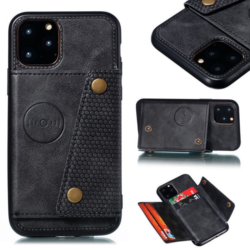 Etui iPhone 12 / 12 Pro Szary Czarny Portfel Zatrzaskowy