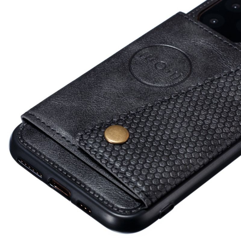 Etui iPhone 12 / 12 Pro Szary Czarny Portfel Zatrzaskowy