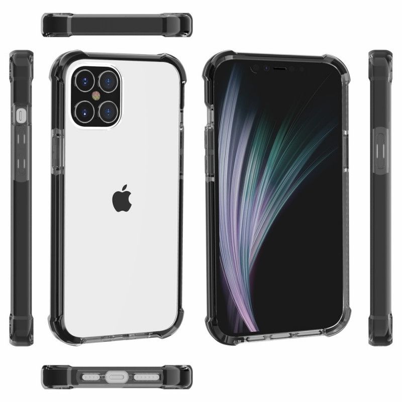 Etui iPhone 12 / 12 Pro Szary Czarny Przezroczyste Poduszki Powietrzne