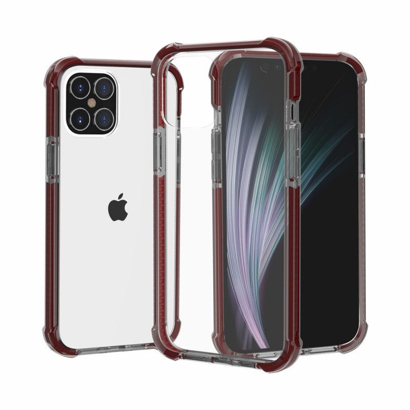 Etui iPhone 12 / 12 Pro Szary Czarny Przezroczyste Poduszki Powietrzne