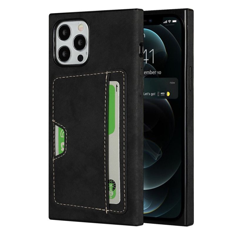 Etui iPhone 12 / 12 Pro Szary Czarny Silikonowo-Aksamitne Etui Na Karty Etui Ochronne