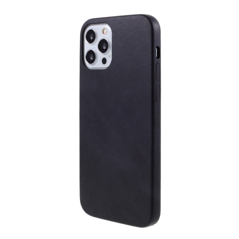 Etui iPhone 12 / 12 Pro Szary Czarny Styl Skóry