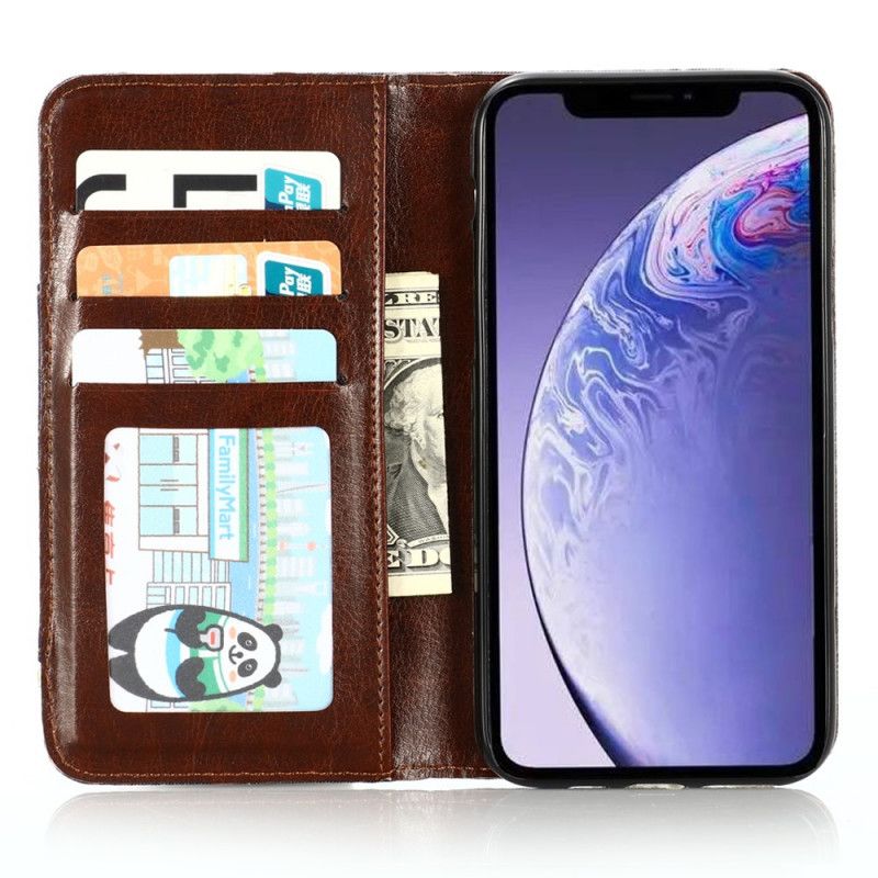 Flip Kotelot iPhone 12 / 12 Pro Granatowy Czarny Kieszeń Na Dżinsy Z Przodu Etui Ochronne