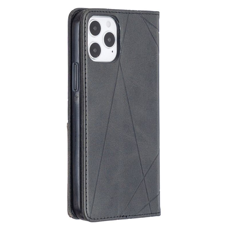 Flip Kotelot iPhone 12 / 12 Pro Szary Czarny Styl Artysty Etui Ochronne