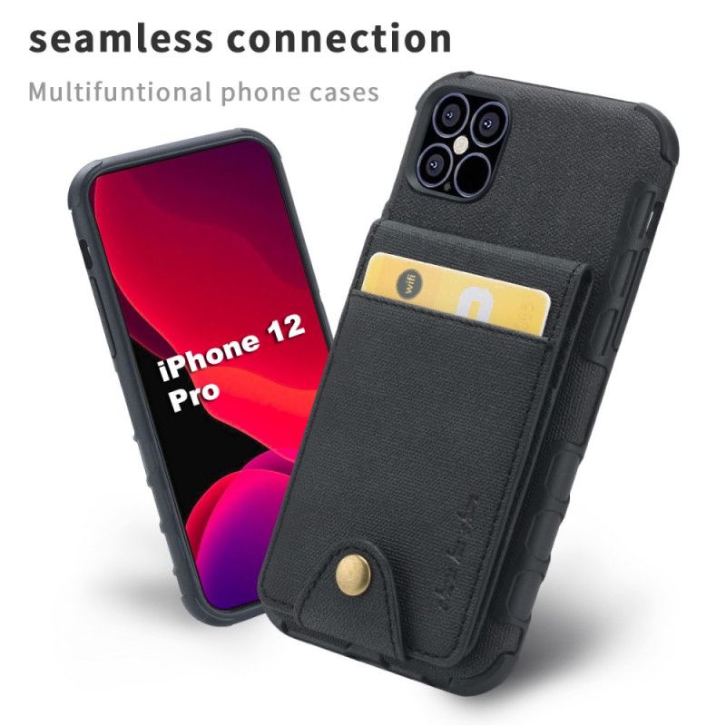 Futerały iPhone 12 / 12 Pro Szary Czarny Etui na Telefon Składany Uchwyt Na Karty