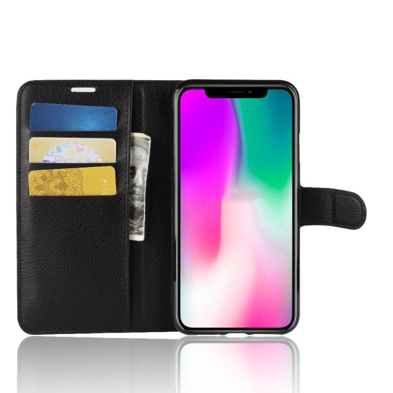 Etui Folio iPhone XR Biały Czarny Klasyczny Etui Ochronne