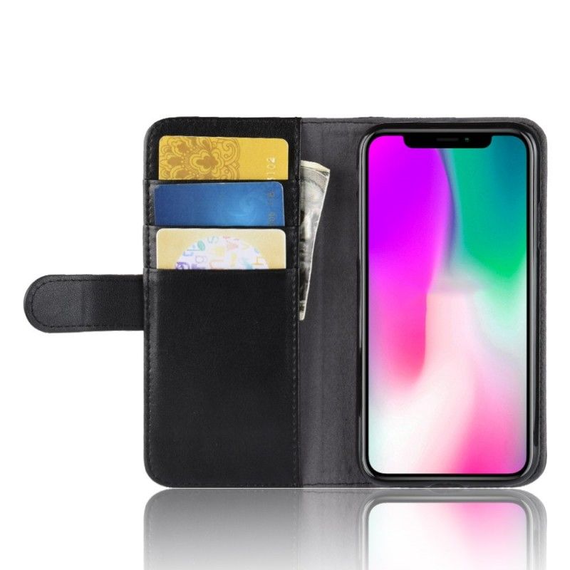 Etui Folio iPhone XR Brązowy Czarny Dwoina Skórzana Etui Ochronne