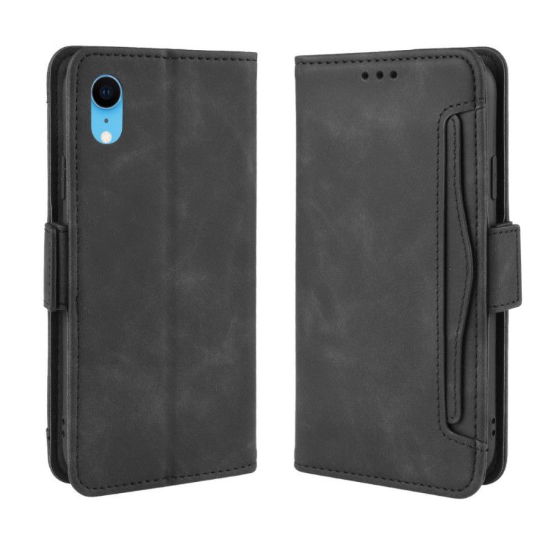 Etui Folio iPhone XR Czerwony Czarny Multikarta Pierwszej Klasy