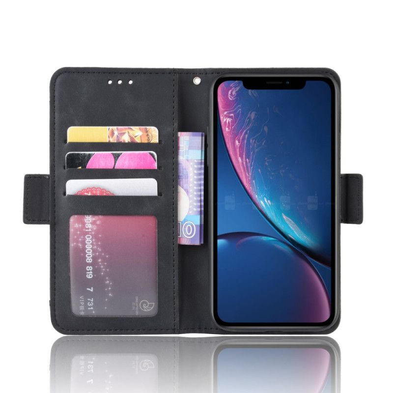 Etui Folio iPhone XR Czerwony Czarny Multikarta Pierwszej Klasy