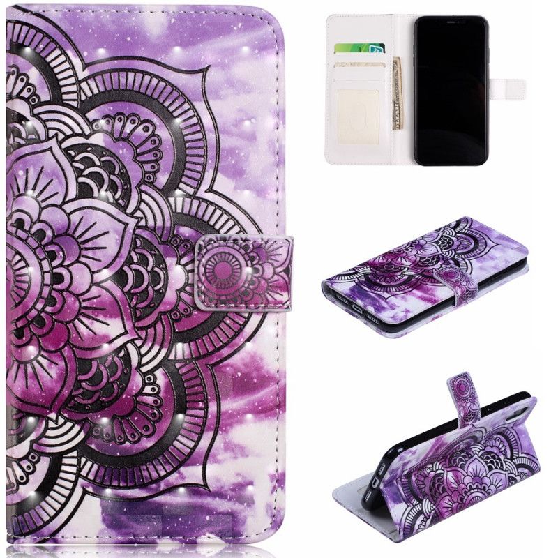 Etui Folio iPhone XR Fioletowa Mandala Etui Ochronne