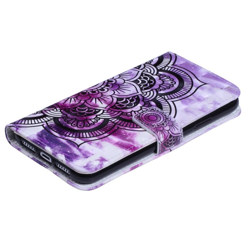 Etui Folio iPhone XR Fioletowa Mandala Etui Ochronne