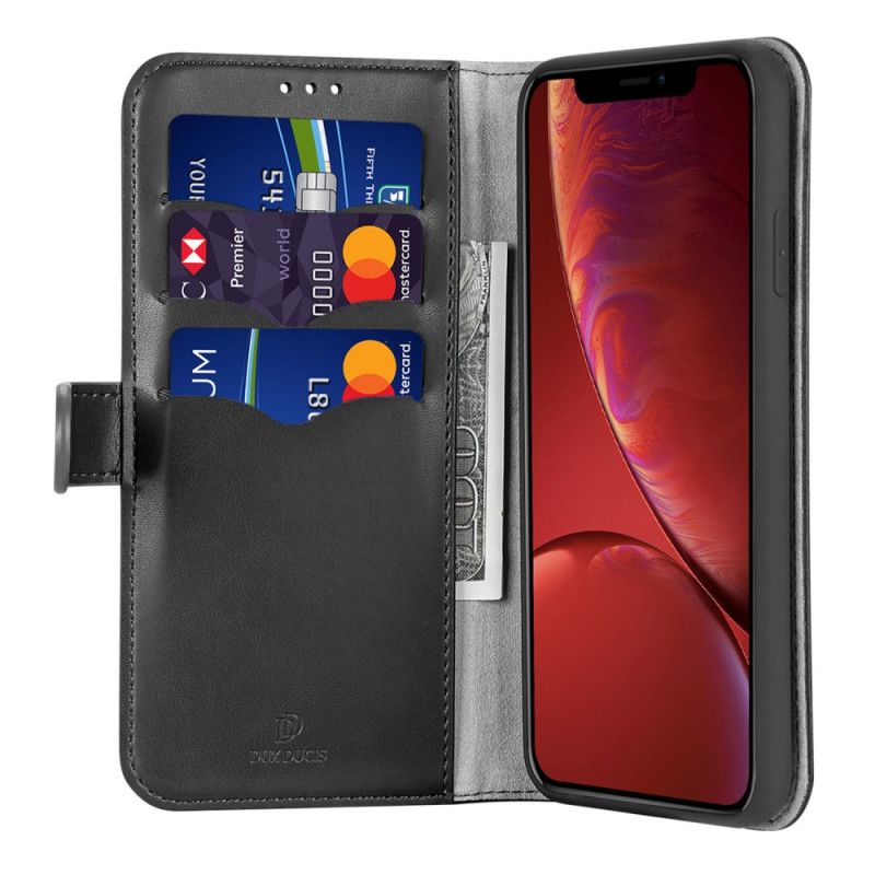 Etui Folio iPhone XR Magenta Czarny Dux Ducis Z Serii Kado