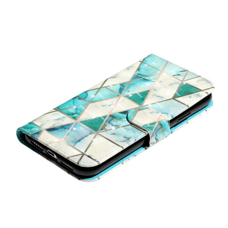 Etui Folio iPhone XR Marmurowe Punkty Świetlne Z Paskiem Etui Ochronne