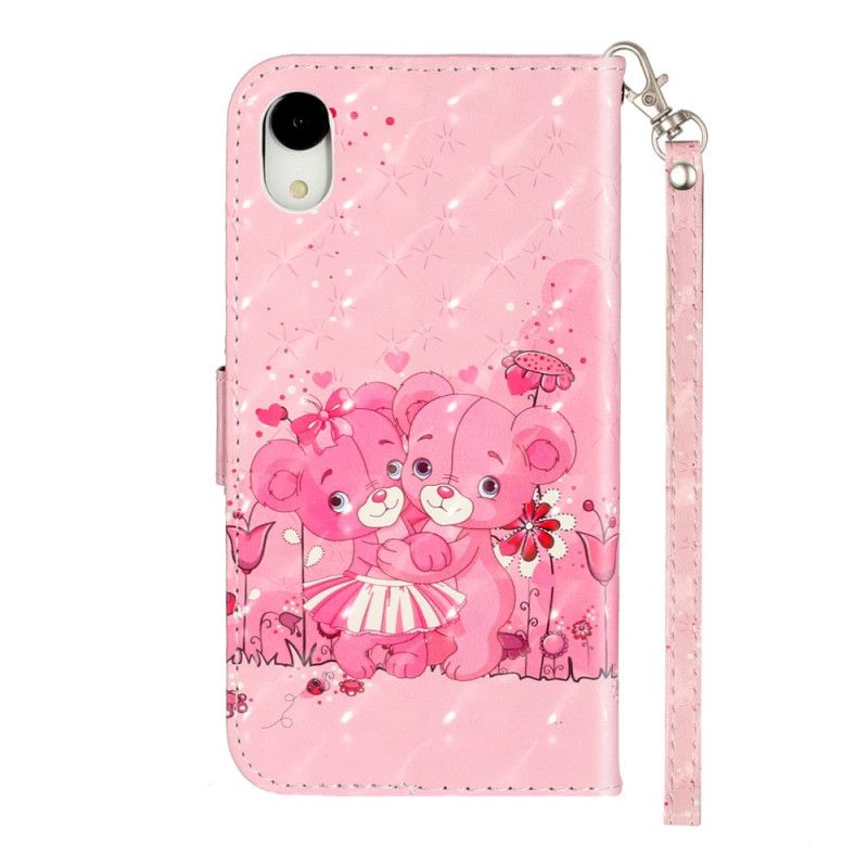 Etui Folio iPhone XR Pluszowe Misie Ze Stringami