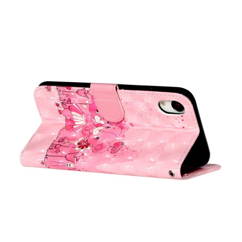 Etui Folio iPhone XR Pluszowe Misie Ze Stringami