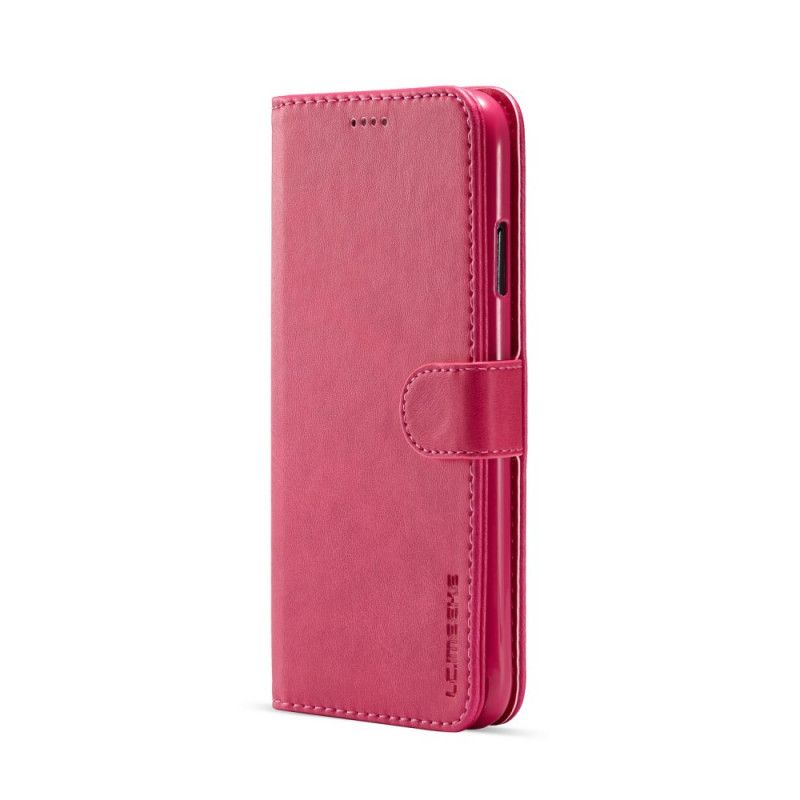 Etui Folio iPhone XR Szary Czarny Efekt Skóry Lcimeeke Etui Ochronne