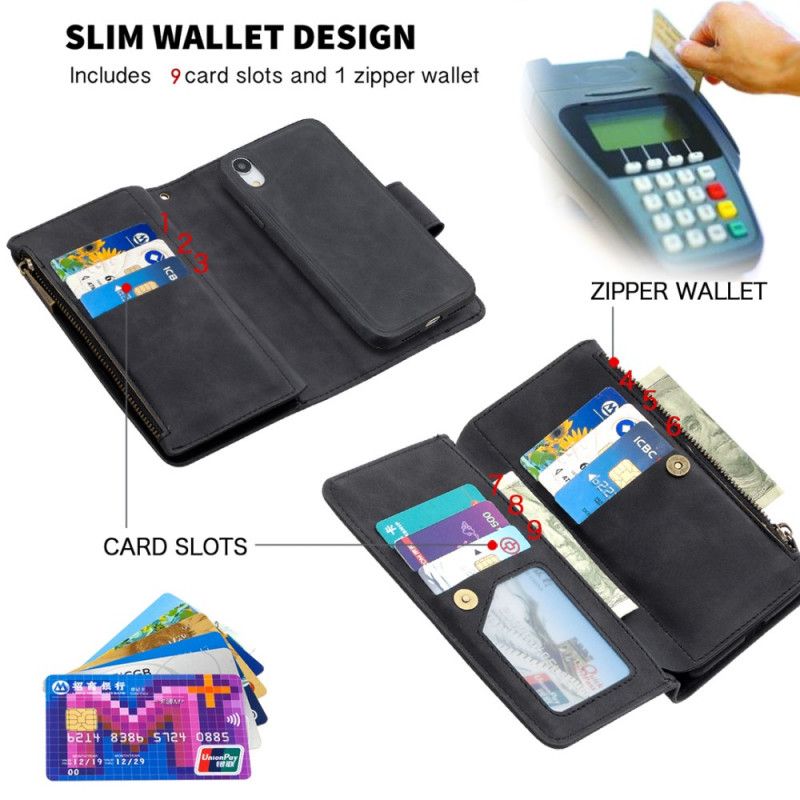 Etui Folio iPhone XR Szary Czarny Zdejmowana Osłona W Kolorze Binfen Etui Ochronne